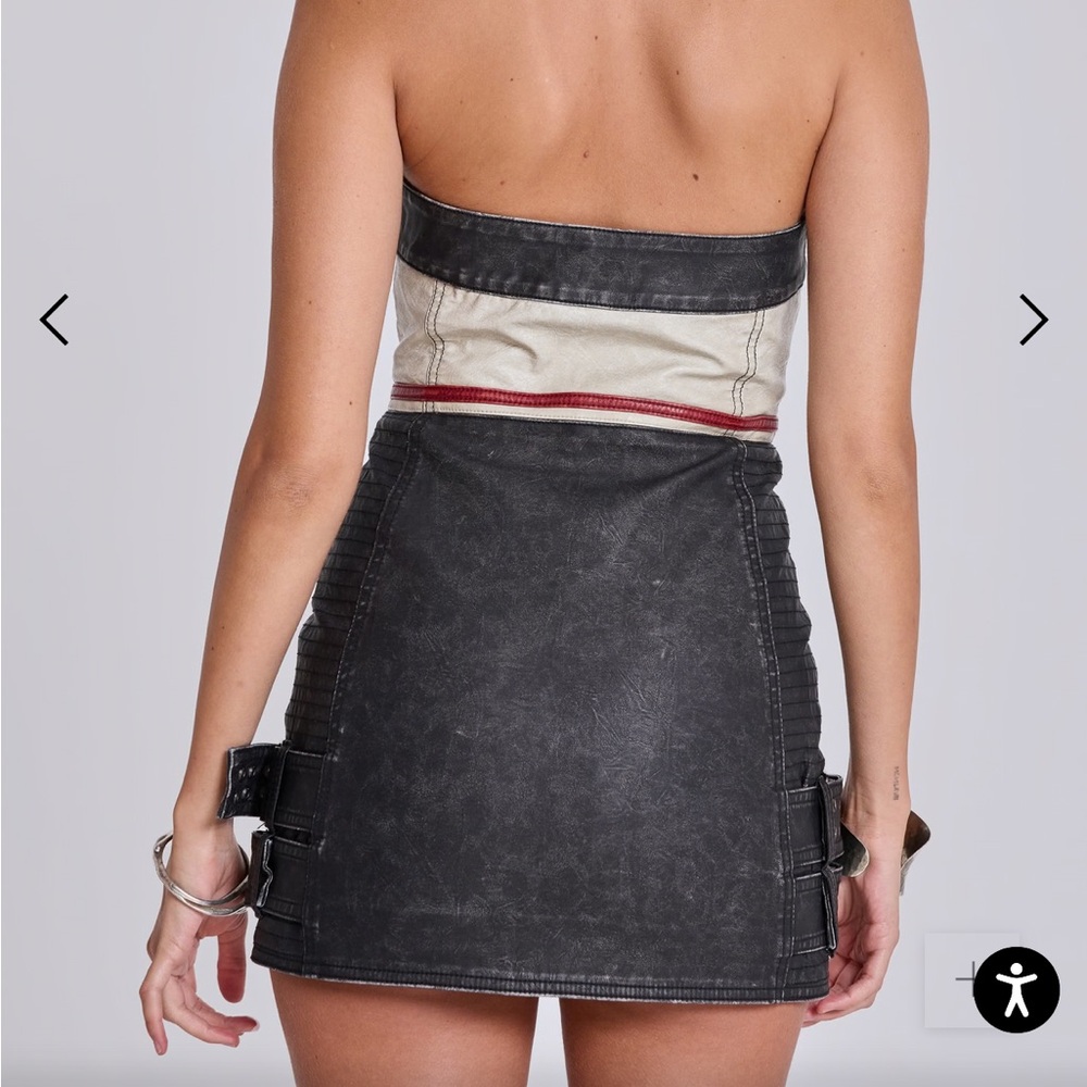 Jaded London Xiva Motocross Distressed Moto Dress with Tribal & Badge Artworks. - Picture 4 of 13